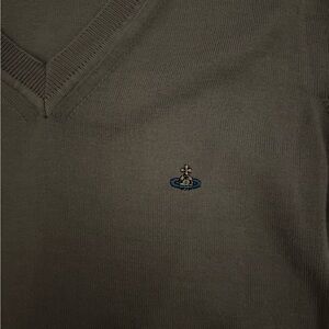 Vivienne Westwood Khaki V-Neck Sweater